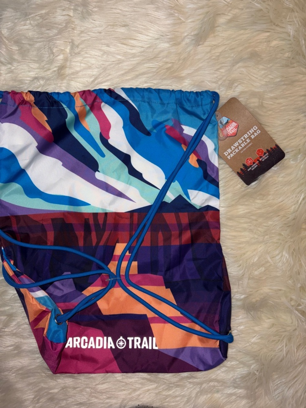 Arcadia Trail Multicolor Abstract Drawstring Bag